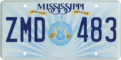 MS license plate ZMD483