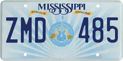 MS license plate ZMD485
