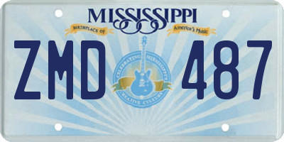MS license plate ZMD487