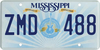 MS license plate ZMD488