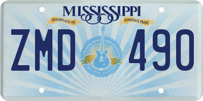 MS license plate ZMD490