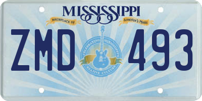 MS license plate ZMD493