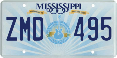 MS license plate ZMD495