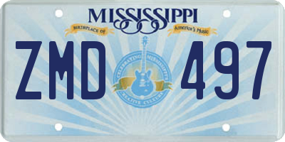 MS license plate ZMD497