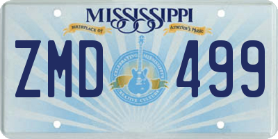 MS license plate ZMD499