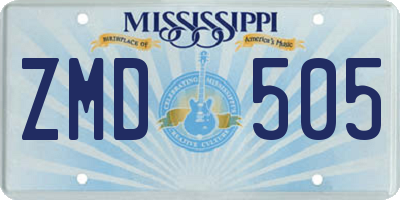 MS license plate ZMD505
