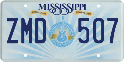 MS license plate ZMD507