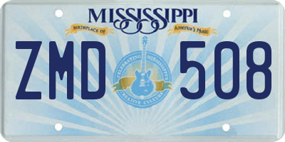 MS license plate ZMD508