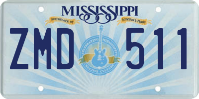 MS license plate ZMD511