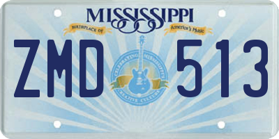 MS license plate ZMD513