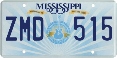 MS license plate ZMD515