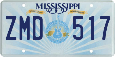 MS license plate ZMD517