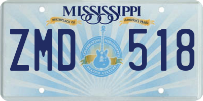 MS license plate ZMD518