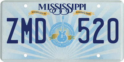 MS license plate ZMD520
