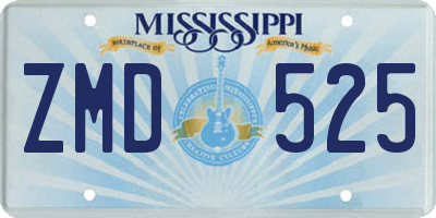 MS license plate ZMD525