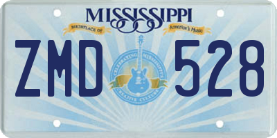 MS license plate ZMD528