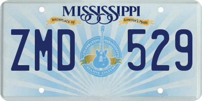 MS license plate ZMD529