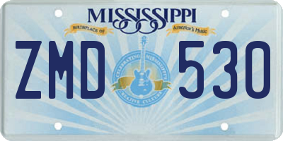 MS license plate ZMD530
