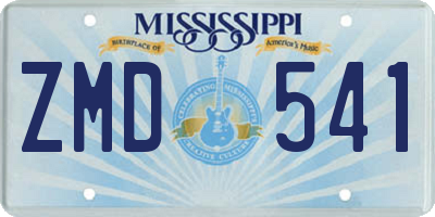 MS license plate ZMD541