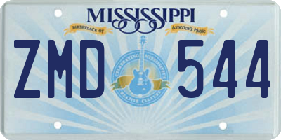 MS license plate ZMD544
