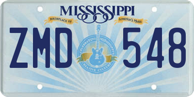 MS license plate ZMD548