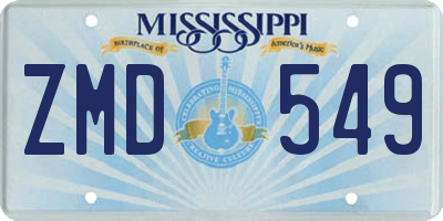 MS license plate ZMD549