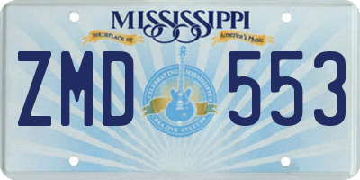 MS license plate ZMD553
