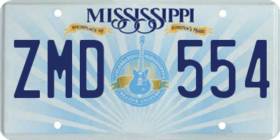 MS license plate ZMD554