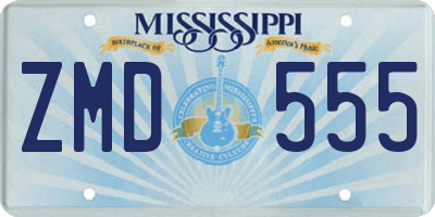 MS license plate ZMD555