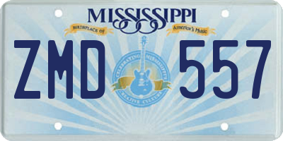 MS license plate ZMD557