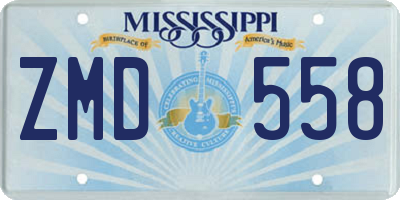 MS license plate ZMD558