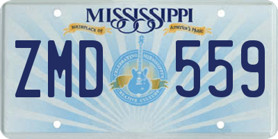 MS license plate ZMD559