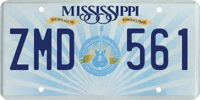 MS license plate ZMD561