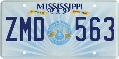 MS license plate ZMD563