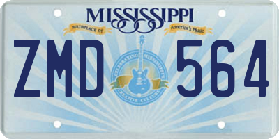 MS license plate ZMD564