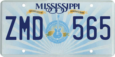MS license plate ZMD565