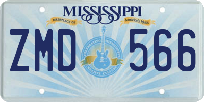 MS license plate ZMD566