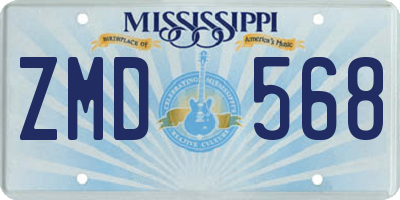 MS license plate ZMD568