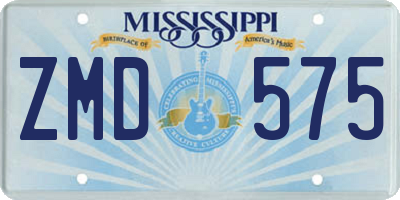 MS license plate ZMD575