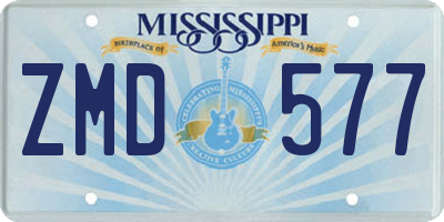 MS license plate ZMD577