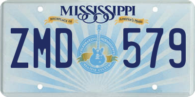 MS license plate ZMD579