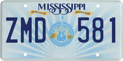 MS license plate ZMD581