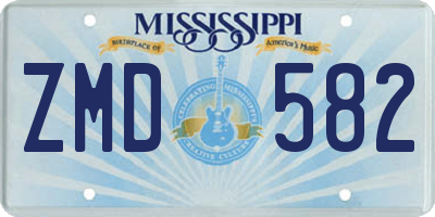 MS license plate ZMD582