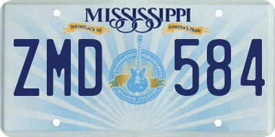 MS license plate ZMD584
