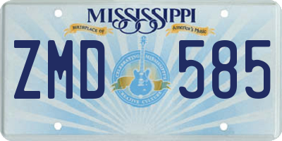 MS license plate ZMD585