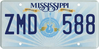 MS license plate ZMD588