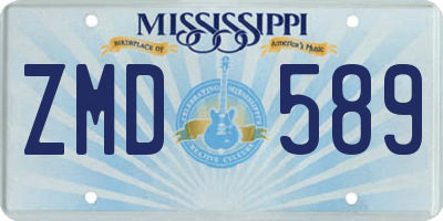 MS license plate ZMD589