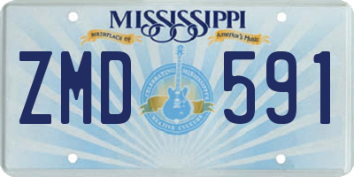 MS license plate ZMD591