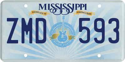 MS license plate ZMD593
