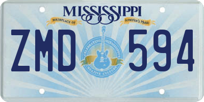 MS license plate ZMD594